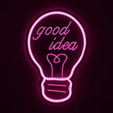 TONGER® Pink Good Idea In Bulb LED Neon