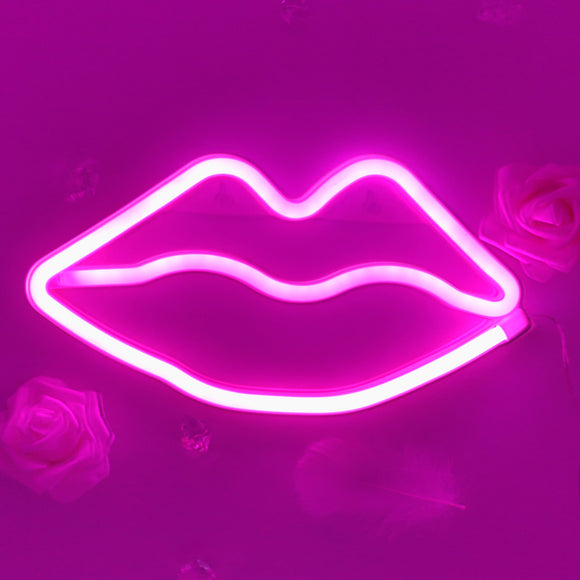 TONGER® Pink Lips Wall LED Neon Light Sign