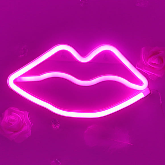 TONGER® Pink Lips Wall LED Neon Light Sign