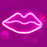 TONGER® Pink Lips Wall LED Neon Light Sign