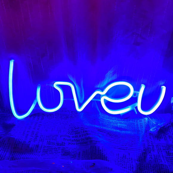 TONGER® Blue Loveu LED Wall Neon Sign