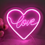 TONGER®Pink Heart Love Wall Neon