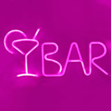 TONGER®Pink BAR Juice Wall Neon Sign