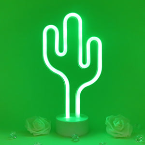 TONGER® Green Cactus Table LED Neon Light