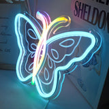 TONGER®Ice Blue&Colorful Butterfly LED Neon Sign