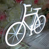 TONGER® White Bicycle Wall & Table Neon Sign