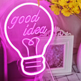 TONGER® Pink Good Idea In Bulb LED Neon