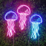 TONGER® Big Blue Jellyfish LED Neon