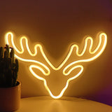 TONGER® Warm White Elk Head LED Neon Sign