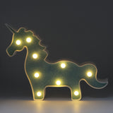 TONGER® Glitter Blue-Green Unicorn Marquee Light