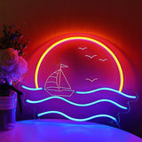 TONGER® Sea With Boat LED Neon Sign