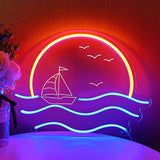 TONGER® Sea With Boat LED Neon Sign