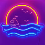 TONGER® Sea With Boat LED Neon Sign