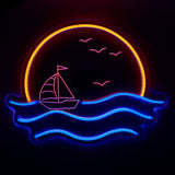 TONGER® Sea With Boat LED Neon Sign