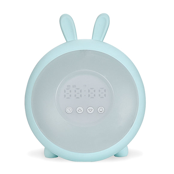 TONGER® Cute Blue Bunny Alarm Clock With Wake Up Light