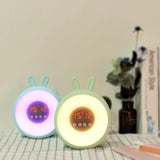 TONGER® Cute Blue Bunny Alarm Clock With Wake Up Light