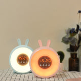 TONGER® Cute Blue Bunny Alarm Clock With Wake Up Light