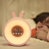 TONGER® Pink Cute Bunny Alarm Clock With Wake Up Light