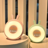 TONGER® Cute Green Bunny Alarm Clock With Wake Up Light