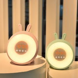 TONGER® Pink Cute Bunny Alarm Clock With Wake Up Light