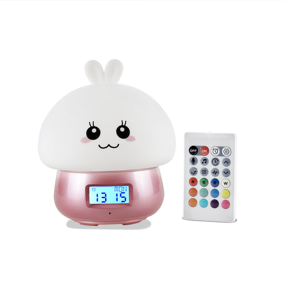 TONGER® Pink Bunny Alarm Clock With Light