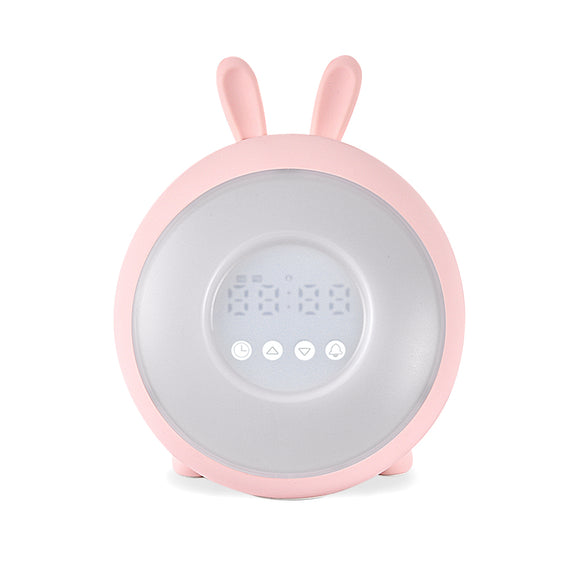 TONGER® Pink Cute Bunny Alarm Clock With Wake Up Light