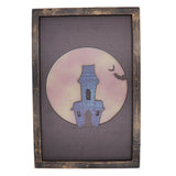 TONGER® Halloween Haunted House Wall Art Picture With Light