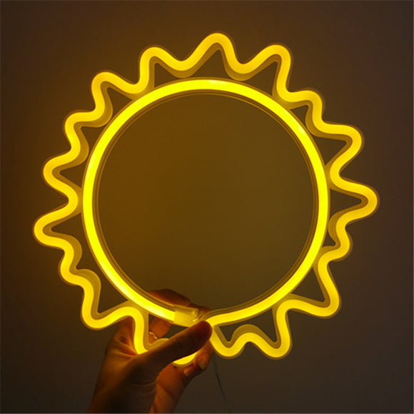 TONGER® Yellow Sun Wall LED Neon Light Sign