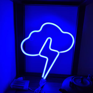 TONGER® Blue Cloud With Lightning Wall LED Neon Light Sign