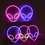 TONGER® Blue  & Pink Alien Wall LED Neon Light Sign