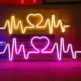 TONGER® Pink Heart Beat Wall LED Neon Light Sign