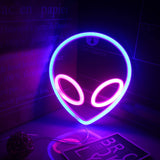TONGER® Blue  & Pink Alien Wall LED Neon Light Sign