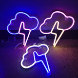 TONGER® Blue & Pink Cloud With Lightning Wall LED Neon Light Sign