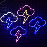 TONGER® Pink & Warm White Cloud With Lightning Wall LED Neon Light Sign