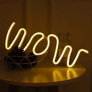 TONGER® WOW Wall LED Neon Light Sign
