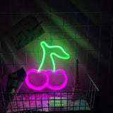 TONGER® Green & Pink Cherry Wall LED Neon Light Sign