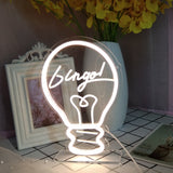 TONGER®Wtite Bingo In Bulb Wall Neon Sign
