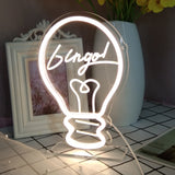 TONGER®Wtite Bingo In Bulb Wall Neon Sign