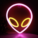 TONGER® Yellow  & Pink Alien Wall LED Neon Light Sign