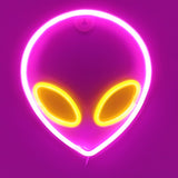 TONGER® Yellow  & Pink Alien Wall LED Neon Light Sign