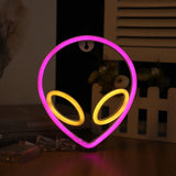 TONGER® Yellow  & Pink Alien Wall LED Neon Light Sign