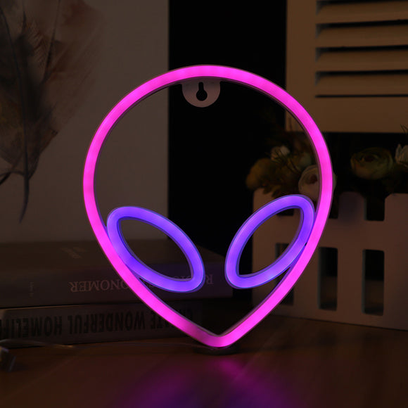 TONGER® Blue  & Pink Alien Wall LED Neon Light Sign