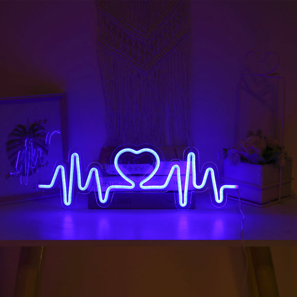 TONGER® Blue Heart Beat LED Neon