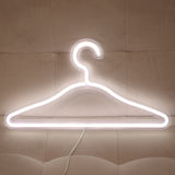 TONGER® White Coat Hanger Wall LED Neon Light Sign