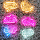 TONGER®White Hello Wall Neon Sign