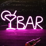 TONGER®Pink BAR Juice Wall Neon Sign