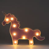 TONGER® Glitter Pink Unicorn Marquee Light