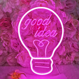 TONGER® Pink Good Idea In Bulb LED Neon