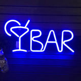 TONGER® Blue BAR Juice Wall Neon Sign