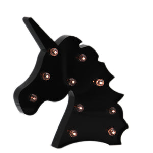 TONGER® Black Unicorn Head LED Marquee Light